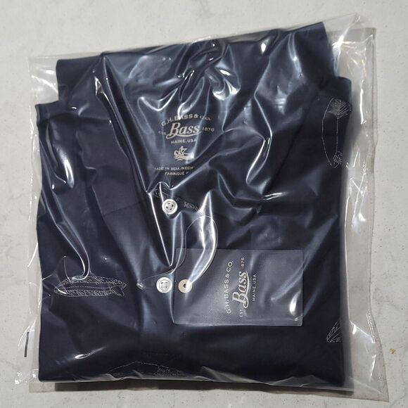 G.H. Bass & Co. All Over Surfboards Golf Polo Navy Blue Shirt 100% Cotton NWOT - Picture 9 of 9